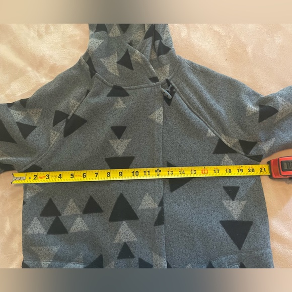 The North Face Crescent Wrap Hooded Jacket Aztec Print Grey Soft Fleece Womens - Picture 11 of 16